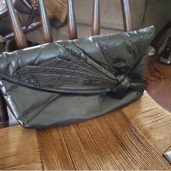 Vintage leather and snakeskin clutch - Picture 7 of 8